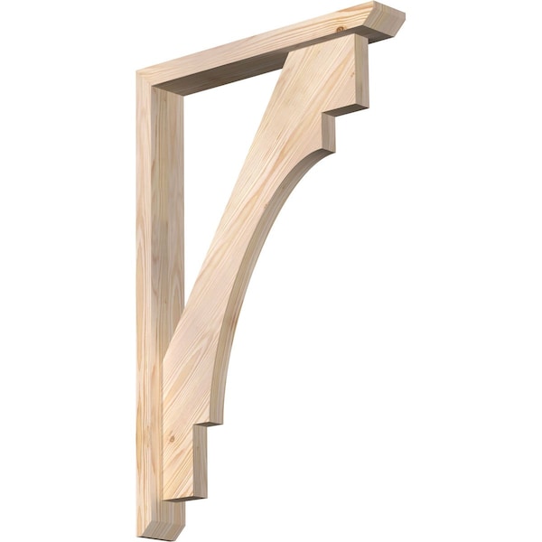 Ekena Millwork Merced Slat Smooth Bracket w/ Offset Brace, Douglas Fir, 3 1/2"W x 22"D x 34"H BKT0402X22X34MRC06SDF - main